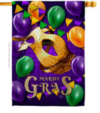 Mardi Gras Balloons - Mardi Gras Spring Vertical Impressions Decorative Flags HG118017 Made In USA
