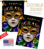 Fat Tuesday Carnival - Mardi Gras Spring Vertical Impressions Decorative Flags HG120008 Made In USA