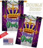 Mardi Gras Crown - Mardi Gras Spring Vertical Impressions Decorative Flags HG120074 Made In USA