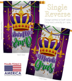 Mardi Gras Crown - Mardi Gras Spring Vertical Impressions Decorative Flags HG120074 Made In USA