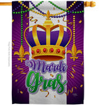 Mardi Gras Crown - Mardi Gras Spring Vertical Impressions Decorative Flags HG120074 Made In USA