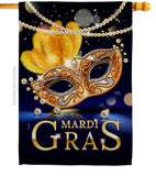 Mardi Gras Feast - Mardi Gras Spring Vertical Impressions Decorative Flags HG120282 Made In USA