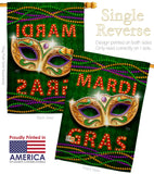 Mardi Gras Fun - Mardi Gras Spring Vertical Impressions Decorative Flags HG120301 Made In USA