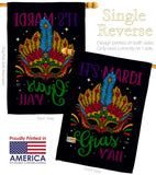 Mardi Gras Yall - Mardi Gras Spring Vertical Impressions Decorative Flags HG120302 Made In USA