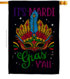 Mardi Gras Yall - Mardi Gras Spring Vertical Impressions Decorative Flags HG120302 Made In USA