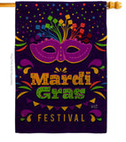 Mardi Gras Festival - Mardi Gras Spring Vertical Impressions Decorative Flags HG137362 Made In USA