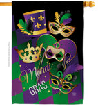 Mardi Gras - Mardi Gras Spring Vertical Impressions Decorative Flags HG192056 Made In USA