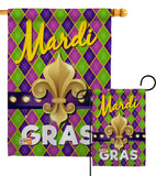 Mardi Gras Fleur De Lys - Mardi Gras Spring Vertical Impressions Decorative Flags HG118010 Made In USA