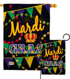 Time To Mardi Gras - Mardi Gras Spring Vertical Impressions Decorative Flags HG118012 Made In USA