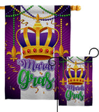 Mardi Gras Crown - Mardi Gras Spring Vertical Impressions Decorative Flags HG120074 Made In USA