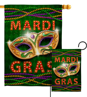 Mardi Gras Fun - Mardi Gras Spring Vertical Impressions Decorative Flags HG120301 Made In USA