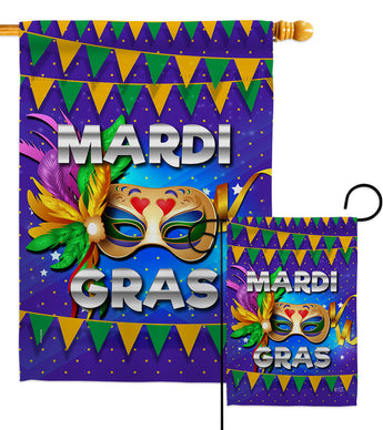 Fat Tuesday - Mardi Gras Spring Vertical Impressions Decorative Flags HG137347 Made In USA