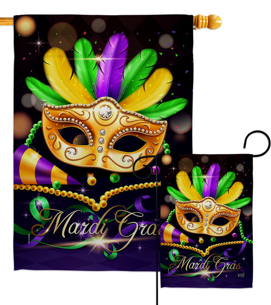 Mardi Gras Party - Mardi Gras Spring Vertical Impressions Decorative Flags HG137411 Made In USA