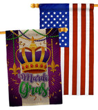 Mardi Gras Crown - Mardi Gras Spring Vertical Impressions Decorative Flags HG120074 Made In USA