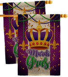 Mardi Gras Crown - Mardi Gras Spring Vertical Impressions Decorative Flags HG120074 Made In USA