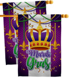 Mardi Gras Crown - Mardi Gras Spring Vertical Impressions Decorative Flags HG120074 Made In USA