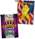 Mardi Gras Crown - Mardi Gras Spring Vertical Impressions Decorative Flags HG120074 Made In USA