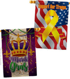 Mardi Gras Crown - Mardi Gras Spring Vertical Impressions Decorative Flags HG120074 Made In USA