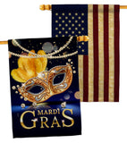 Mardi Gras Feast - Mardi Gras Spring Vertical Impressions Decorative Flags HG120282 Made In USA