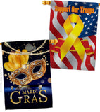 Mardi Gras Feast - Mardi Gras Spring Vertical Impressions Decorative Flags HG120282 Made In USA