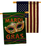 Mardi Gras Fun - Mardi Gras Spring Vertical Impressions Decorative Flags HG120301 Made In USA