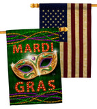 Mardi Gras Fun - Mardi Gras Spring Vertical Impressions Decorative Flags HG120301 Made In USA