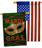 Mardi Gras Fun - Mardi Gras Spring Vertical Impressions Decorative Flags HG120301 Made In USA