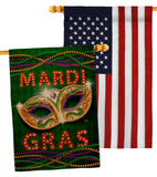 Mardi Gras Fun - Mardi Gras Spring Vertical Impressions Decorative Flags HG120301 Made In USA