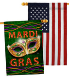 Mardi Gras Fun - Mardi Gras Spring Vertical Impressions Decorative Flags HG120301 Made In USA