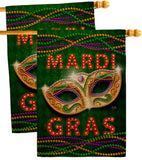 Mardi Gras Fun - Mardi Gras Spring Vertical Impressions Decorative Flags HG120301 Made In USA