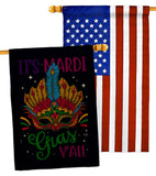 Mardi Gras Yall - Mardi Gras Spring Vertical Impressions Decorative Flags HG120302 Made In USA