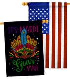 Mardi Gras Yall - Mardi Gras Spring Vertical Impressions Decorative Flags HG120302 Made In USA