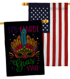 Mardi Gras Yall - Mardi Gras Spring Vertical Impressions Decorative Flags HG120302 Made In USA