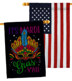 Mardi Gras Yall - Mardi Gras Spring Vertical Impressions Decorative Flags HG120302 Made In USA