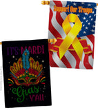 Mardi Gras Yall - Mardi Gras Spring Vertical Impressions Decorative Flags HG120302 Made In USA