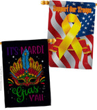 Mardi Gras Yall - Mardi Gras Spring Vertical Impressions Decorative Flags HG120302 Made In USA