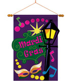 Mardi Gras Time - Mardi Gras Spring Vertical Applique Decorative Flags HG118002