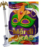 Mardi Gras Mask - Mardi Gras Spring Vertical Impressions Decorative Flags HG118011 Made In USA