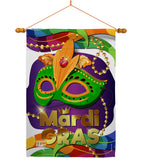 Mardi Gras Mask - Mardi Gras Spring Vertical Impressions Decorative Flags HG118011 Made In USA