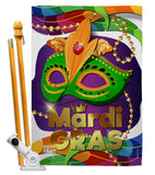 Mardi Gras Mask - Mardi Gras Spring Vertical Impressions Decorative Flags HG118011 Made In USA