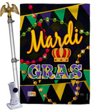 Time To Mardi Gras - Mardi Gras Spring Vertical Impressions Decorative Flags HG118012 Made In USA