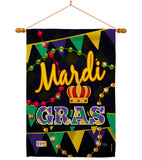 Time To Mardi Gras - Mardi Gras Spring Vertical Impressions Decorative Flags HG118012 Made In USA