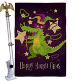 Mardi Gras Alligator - Mardi Gras Spring Vertical Impressions Decorative Flags HG118015 Made In USA