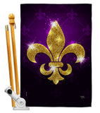 Glowing Fleur de lis - Mardi Gras Spring Vertical Impressions Decorative Flags HG118016 Made In USA