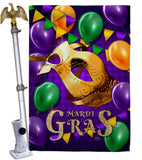 Mardi Gras Balloons - Mardi Gras Spring Vertical Impressions Decorative Flags HG118017 Made In USA