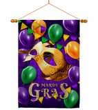 Mardi Gras Balloons - Mardi Gras Spring Vertical Impressions Decorative Flags HG118017 Made In USA