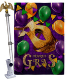 Mardi Gras Balloons - Mardi Gras Spring Vertical Impressions Decorative Flags HG118017 Made In USA