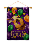 Mardi Gras Balloons - Mardi Gras Spring Vertical Impressions Decorative Flags HG118017 Made In USA