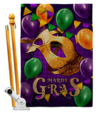 Mardi Gras Balloons - Mardi Gras Spring Vertical Impressions Decorative Flags HG118017 Made In USA