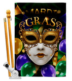 Fat Tuesday Carnival - Mardi Gras Spring Vertical Impressions Decorative Flags HG120008 Made In USA